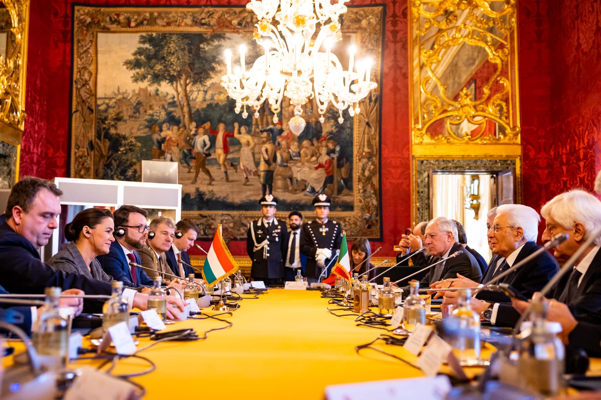 Novák Katalin és Sergio Mattarella olasz elnök megbeszélést folytattak Rómában