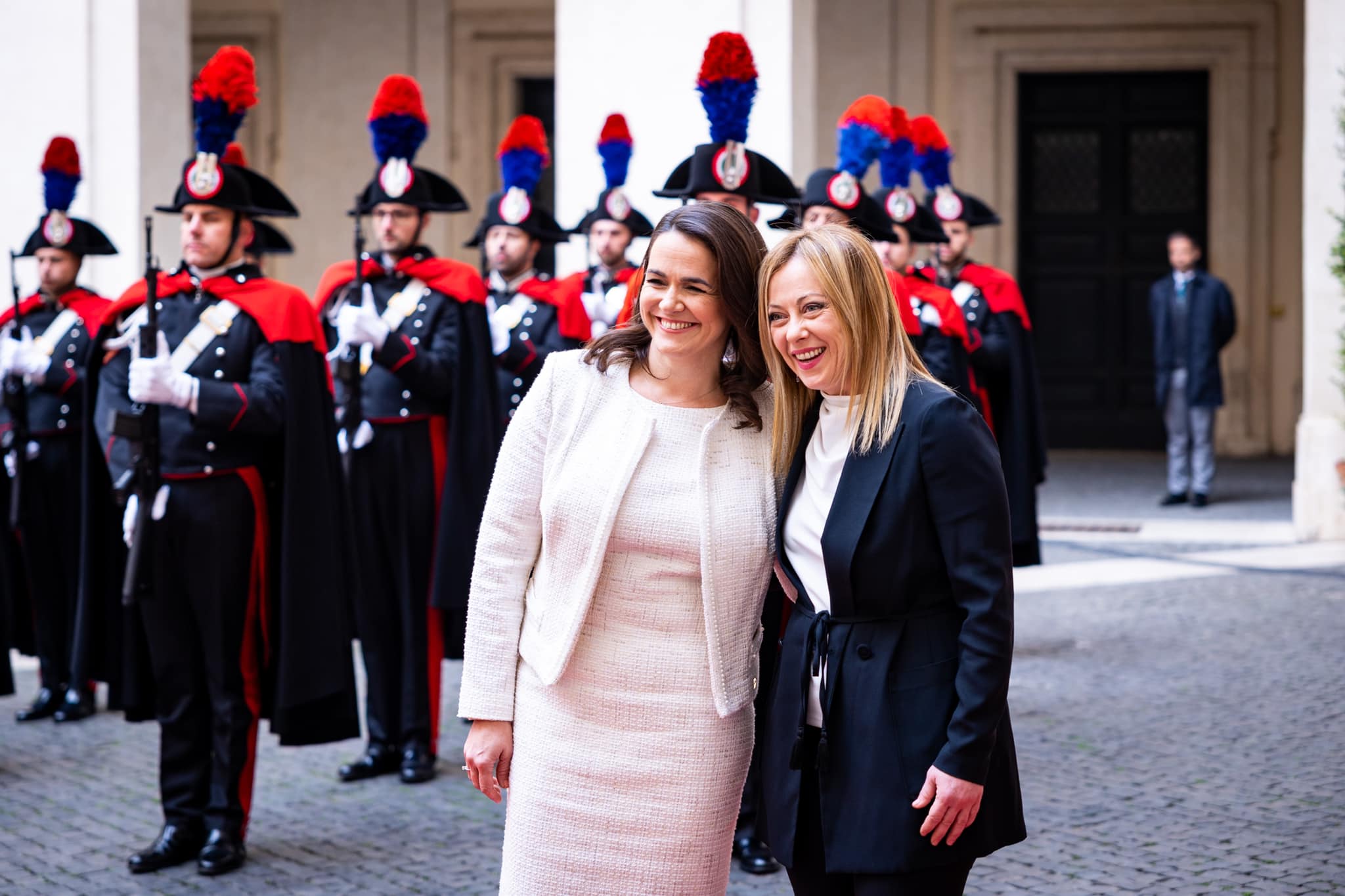 Novák Katalin és Giorgia Meloni olasz kormányfő