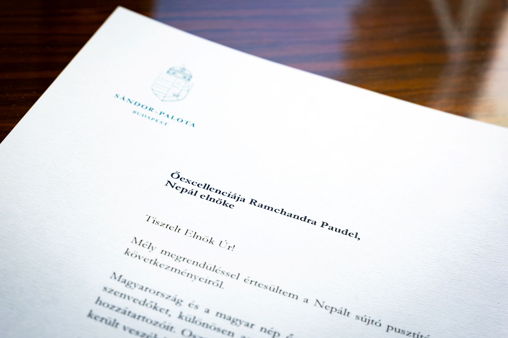 Kondoleáló levél NEPÁL 2026.08.28.