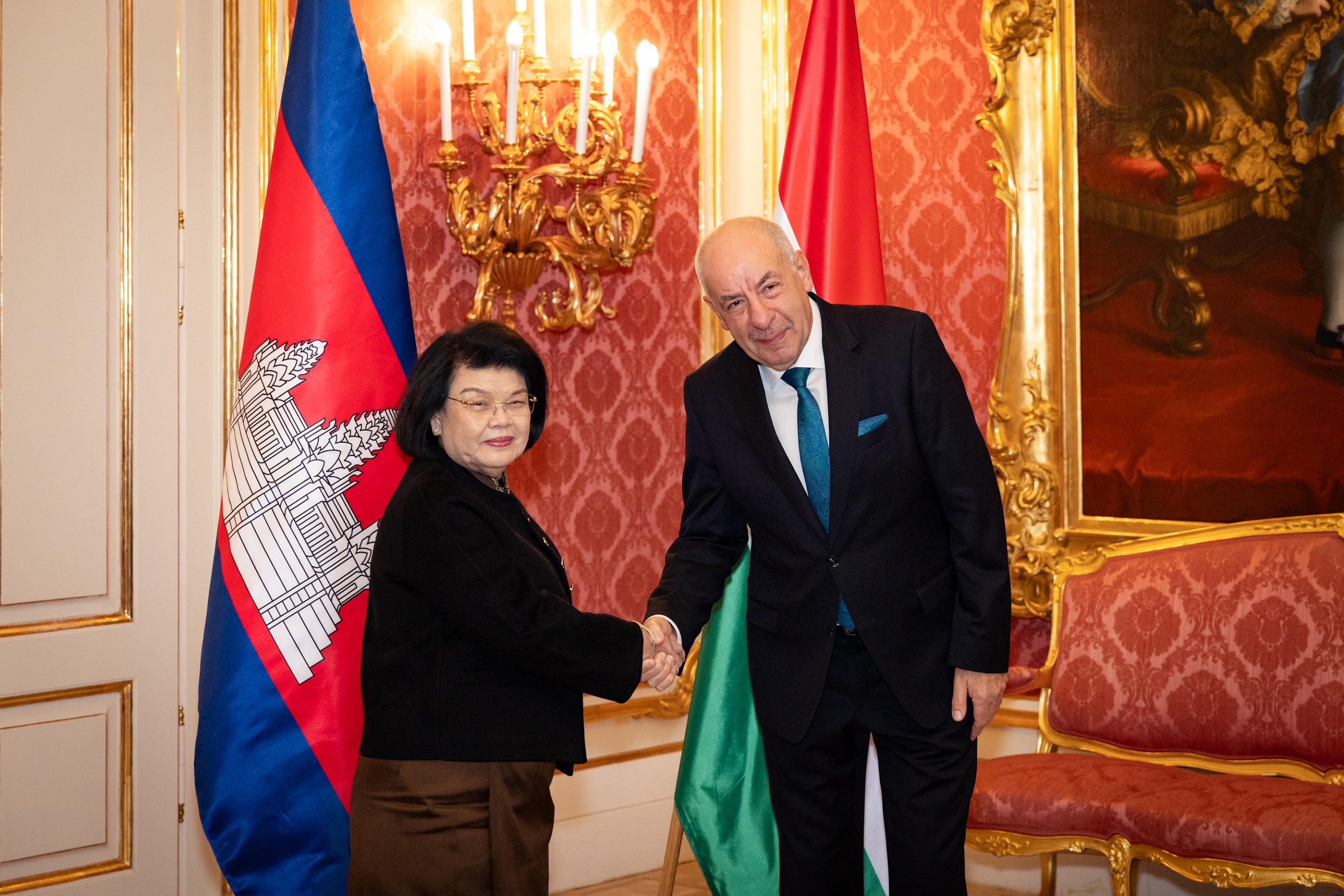 A kambodzsai házelnök a Sándor-palotában.
