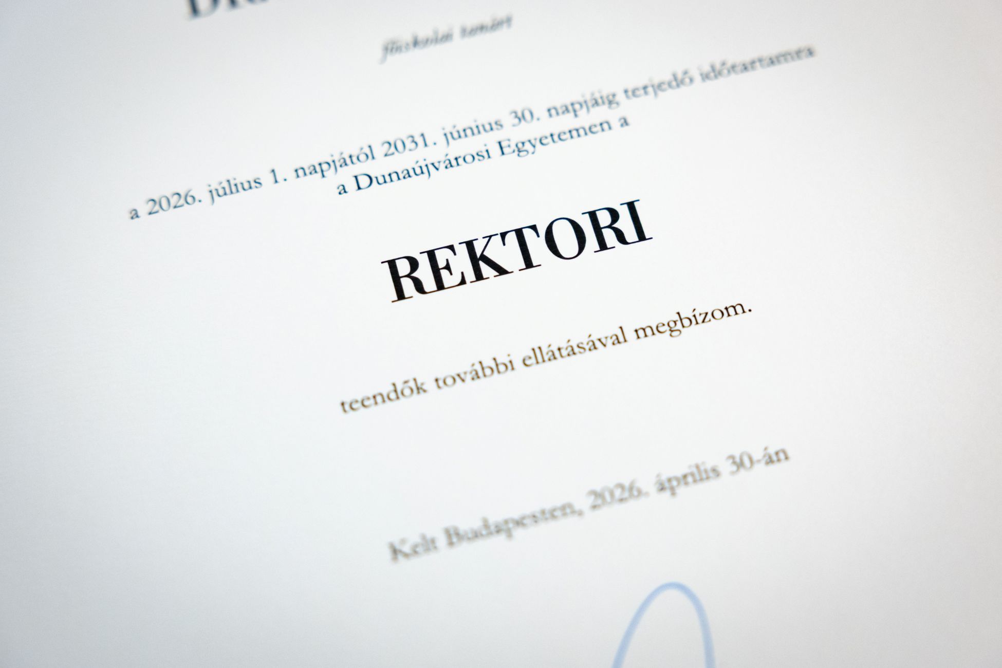 Rektori megbízási okiratok átadása az SP-ben 2026.009.07.