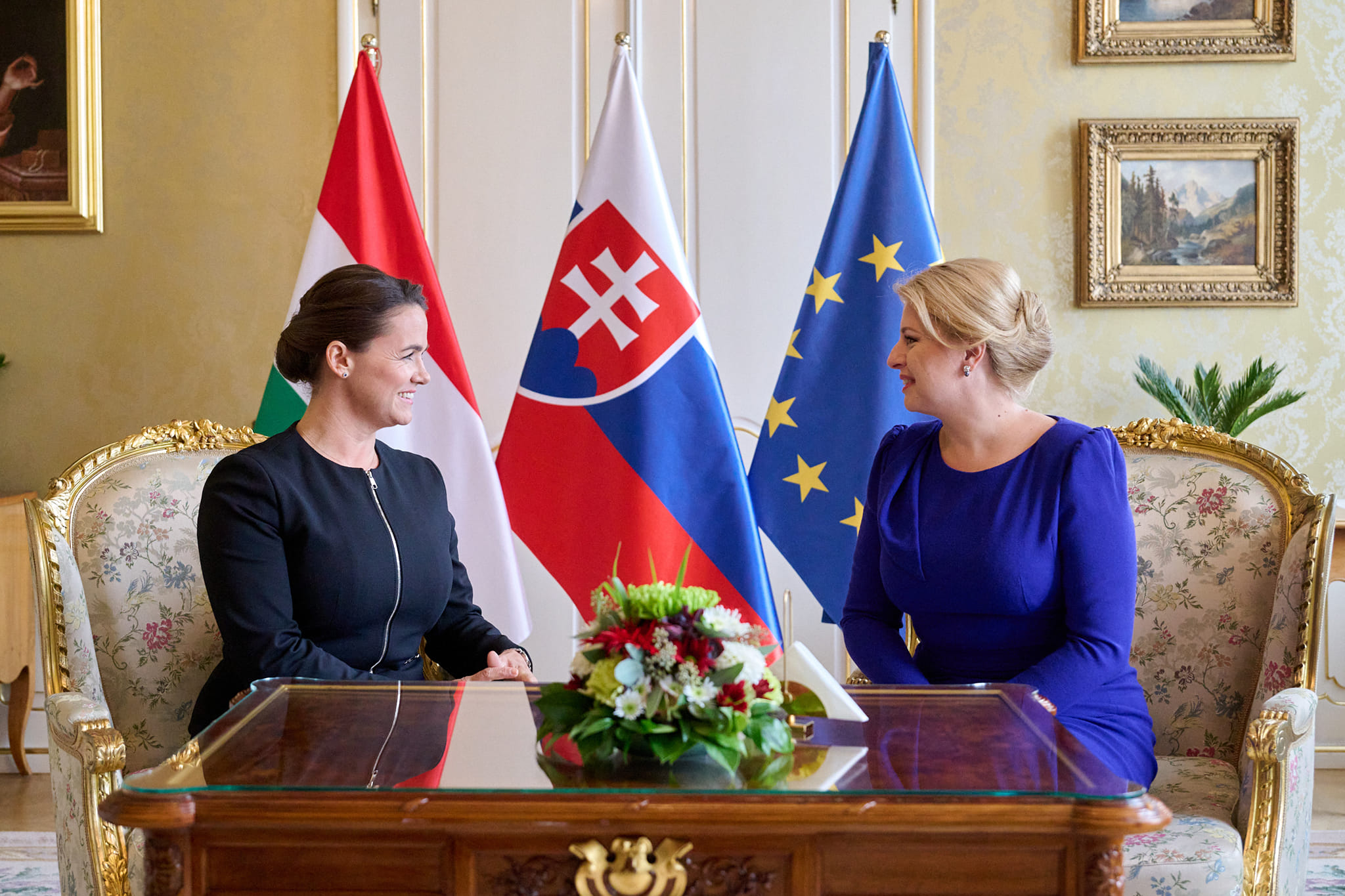 Novák Katalin és Zuzana Caputova - Kétoldalú találkozó Szlovákiában - Pozsony