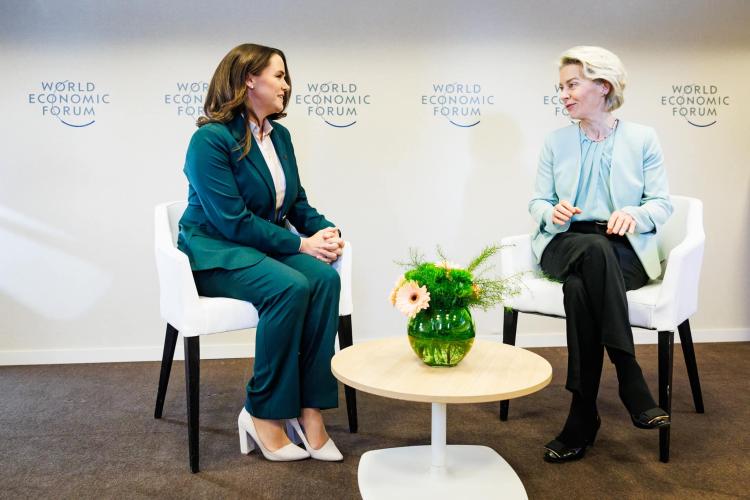 Novák Katalin és UvDL Davosban a WEF-n 2024.01.16.