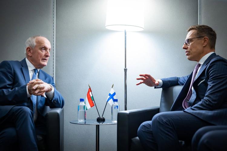 Baka András köztársasági elnök bilaterális tárgyalása Alexander Stubb  finn elnökkel