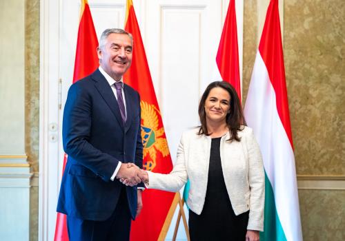 Novák Katalin és Milo Djukanovic montenegrói elnök a Sándor-palotában 2023.01.12.