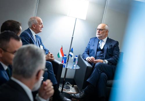 Baka András köztársasági elnök bilaterális tárgyalása Alar Klaris észt elnökkel